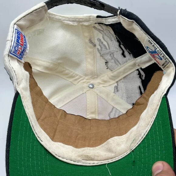 Vintage Logo Athletic NFL Oakland Las Vegas Raiders Splash Snapback Hat - Picture 7 of 9